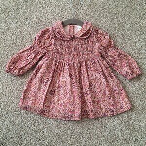 NEXT Cotton Floral Pink Dress, 3-6 Months